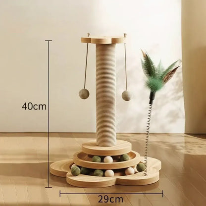 Interactive Cat Scratcher Post with Fun Activity Center