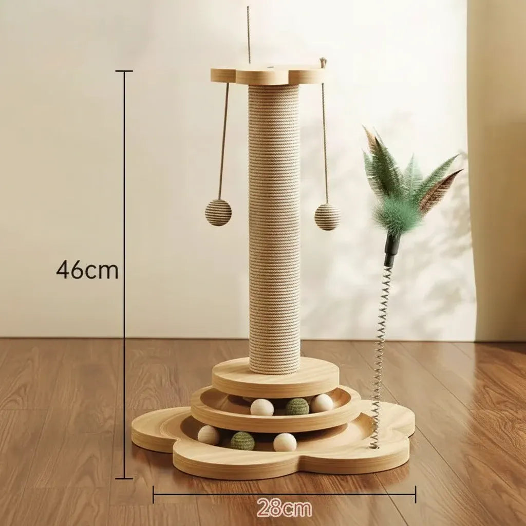 Interactive Cat Scratcher Post with Fun Activity Center