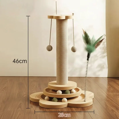 Interactive Cat Scratcher Post with Fun Activity Center