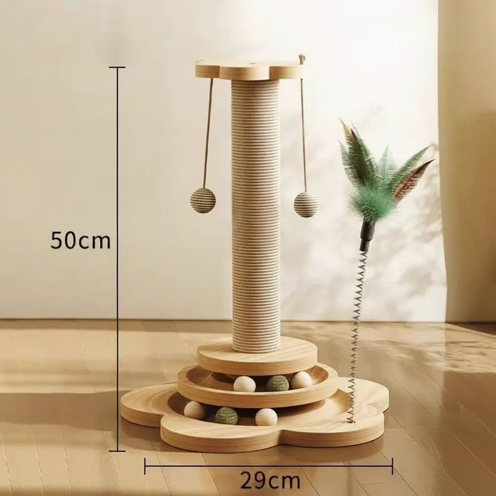 Interactive Cat Scratcher Post with Fun Activity Center