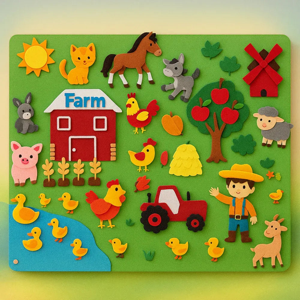 Interactive Felt Wall Board for Kids Learning Display