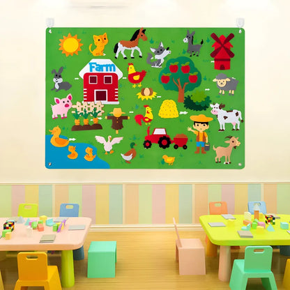 Interactive Felt Wall Board for Kids Learning Display