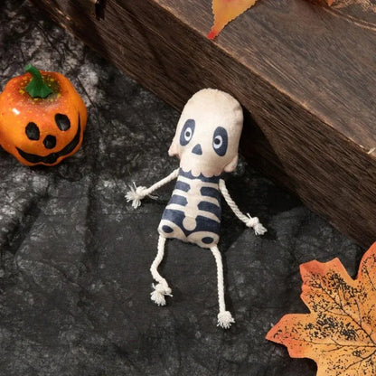 Interactive Ghost Design Plush Cat Toy for Halloween Fun