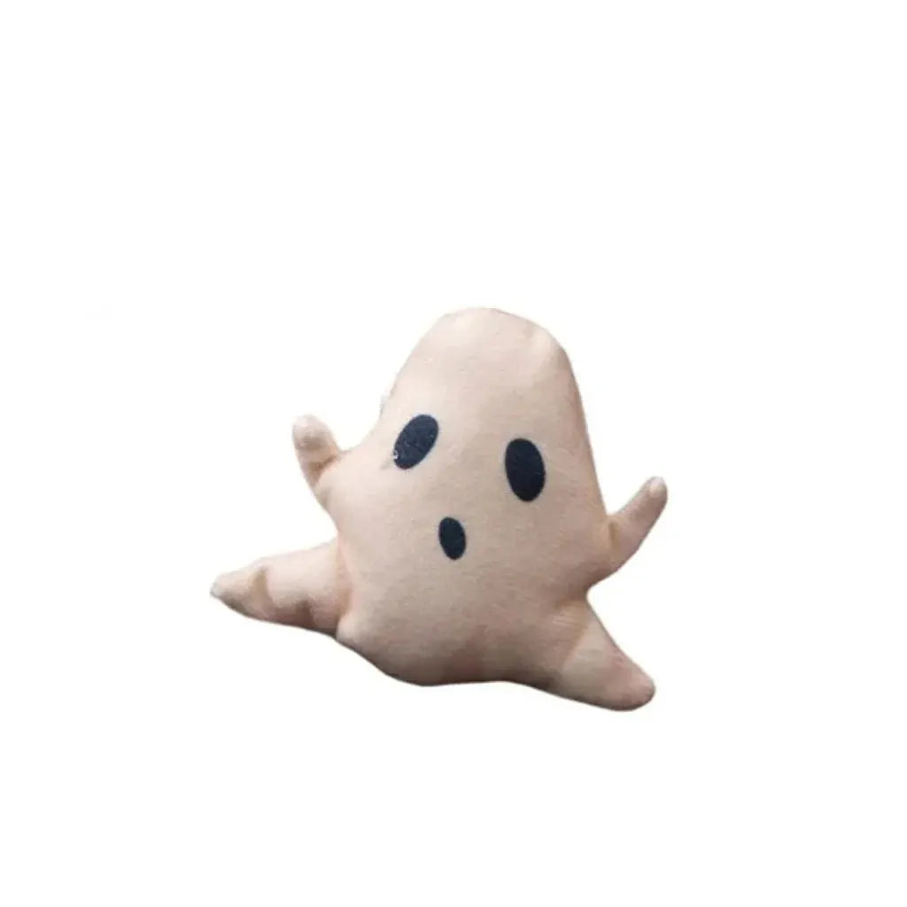 Interactive Ghost Design Plush Cat Toy for Halloween Fun