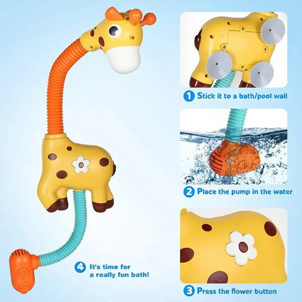 Interactive Giraffe Water Spray Bath Toy with Soft Edges