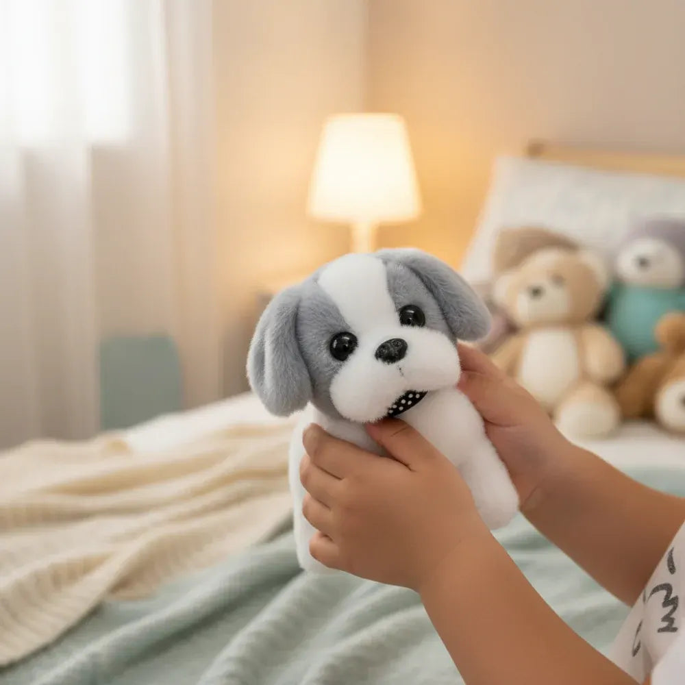 Interactive Plush Puppy Robot with Barking Motion Feature