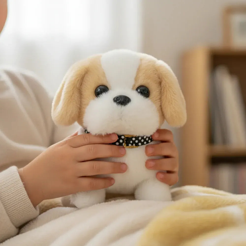 Interactive Plush Puppy Robot with Barking Motion Feature