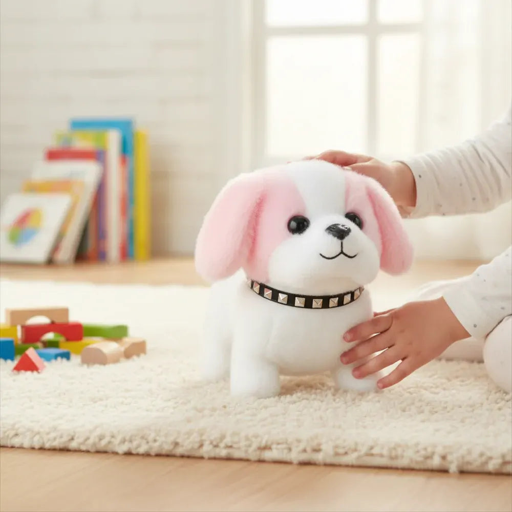 Interactive Plush Puppy Robot with Barking Motion Feature