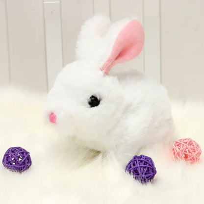 Interactive Realistic Bunny Plush Toy with Responsive Feedback for Kids