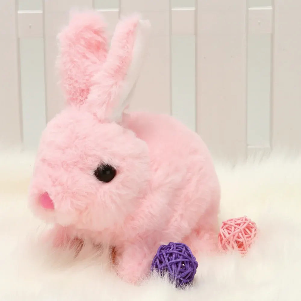 Interactive Realistic Bunny Plush Toy with Responsive Feedback for Kids