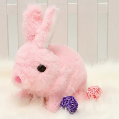 Interactive Realistic Bunny Plush Toy with Responsive Feedback for Kids