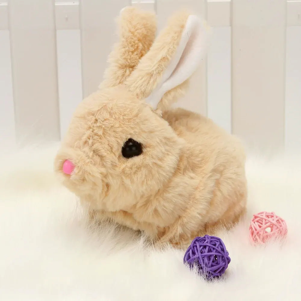 Interactive Realistic Bunny Plush Toy with Responsive Feedback for Kids