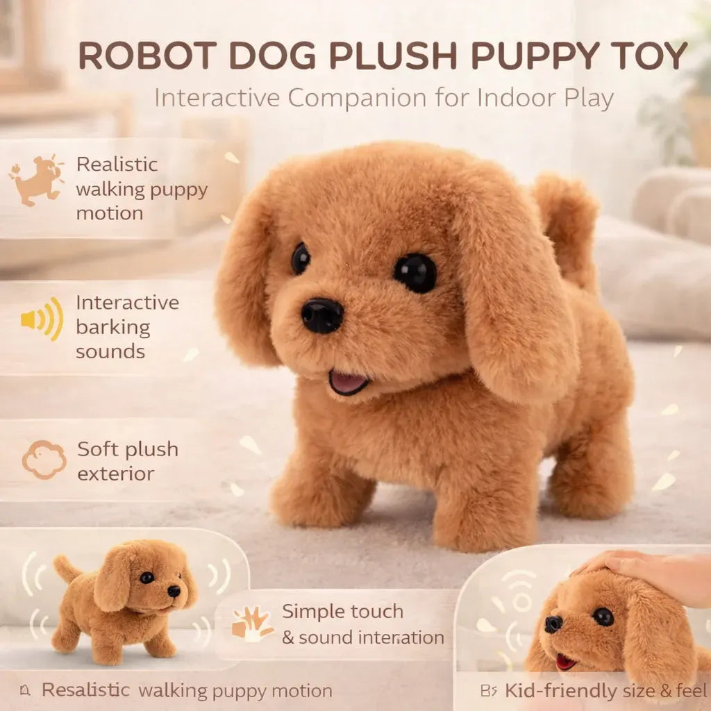 Interactive Robotic Puppy Plush – Realistic Walking Dog Toy