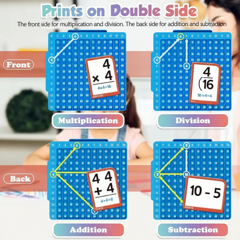 Interactive Silicone Flashcard Board Set for Math Learning