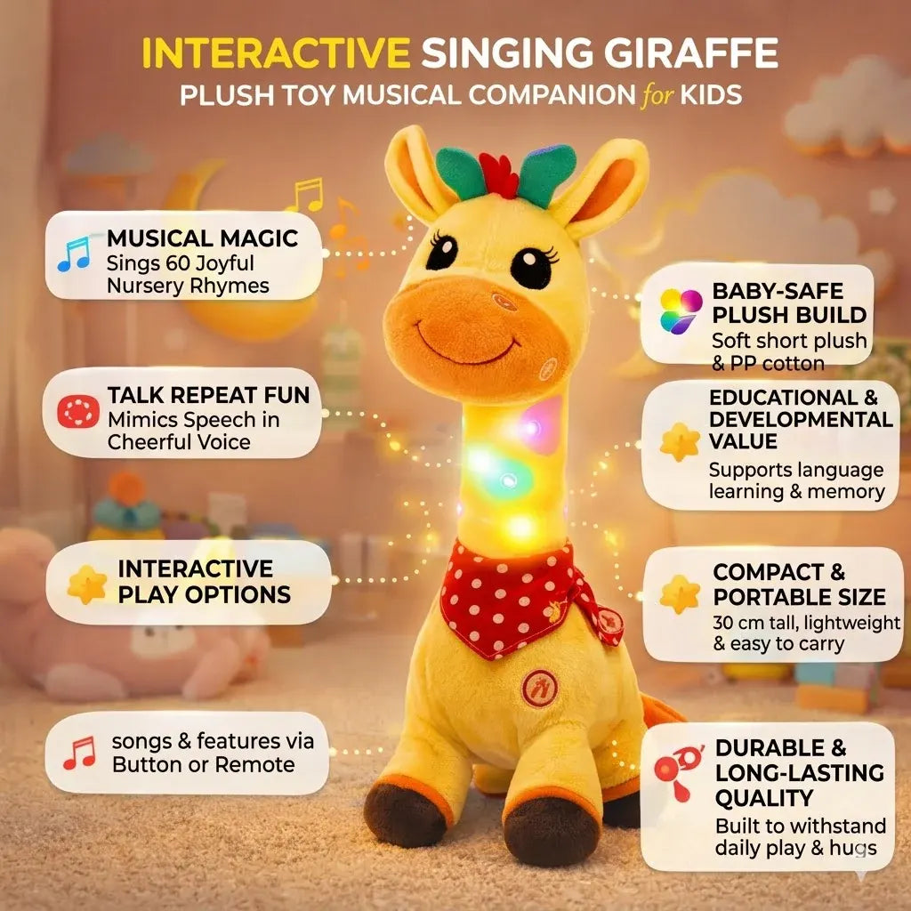 Interactive Singing Giraffe Plush – Musical Kids Companion Toy