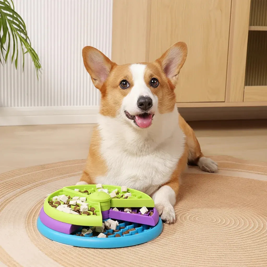 Interactive Slow Feeder Puzzle Bowl for Healthy Dog Eating