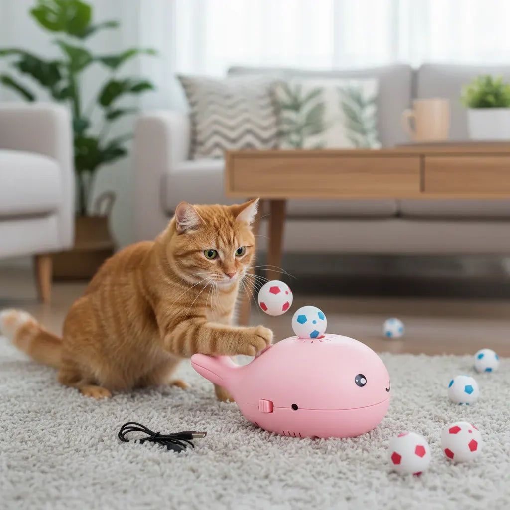 Interactive Treat-Dispensing Ball Toy for Cats – Engaging Playtime Fun