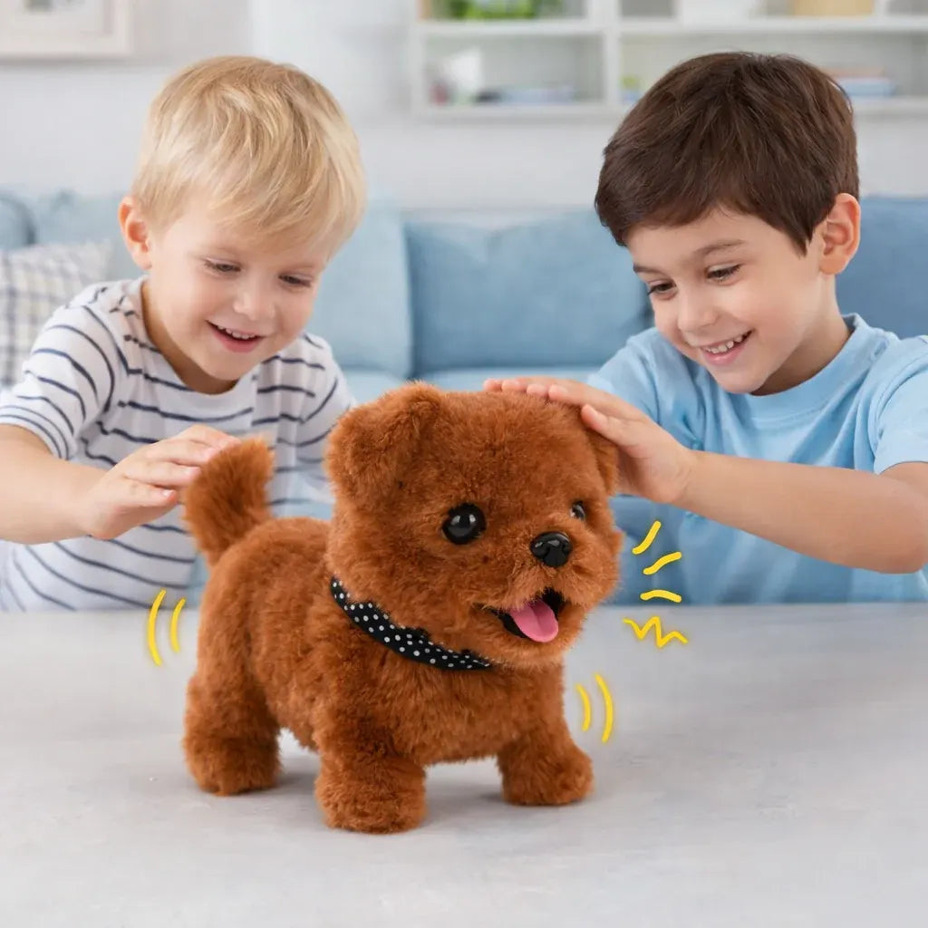 Interactive Walking Barking Plush Puppy Robot Toy for Dogs