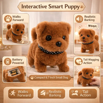 Interactive Walking Barking Plush Puppy Robot Toy for Dogs