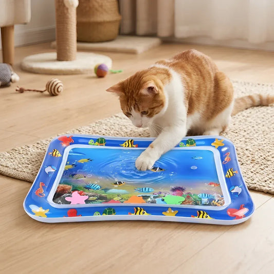 Interactive Water Ripple Play Mat for Cats - Sensory Pet Activity Pad