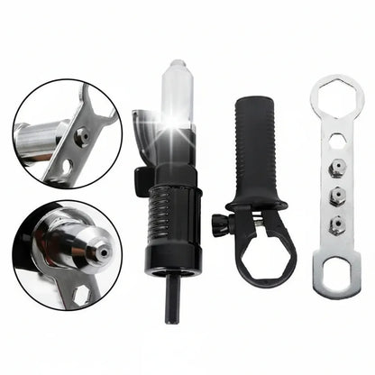 Interchangeable Nozzle Adapter Kit for Rivet Drill Attachment