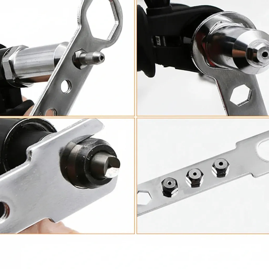 Interchangeable Nozzle Adapter Kit for Rivet Drill Attachment
