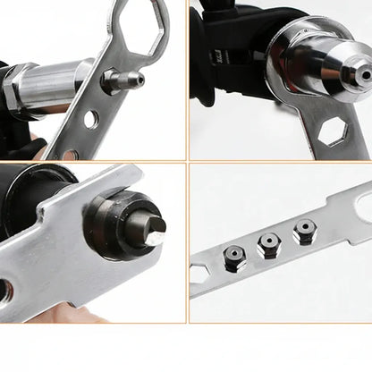 Interchangeable Nozzle Adapter Kit for Rivet Drill Attachment