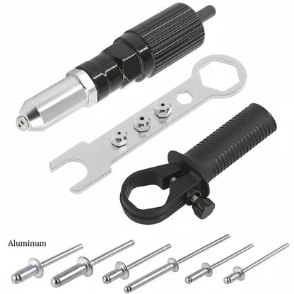 Interchangeable Nozzle Adapter Kit for Rivet Drill Attachment