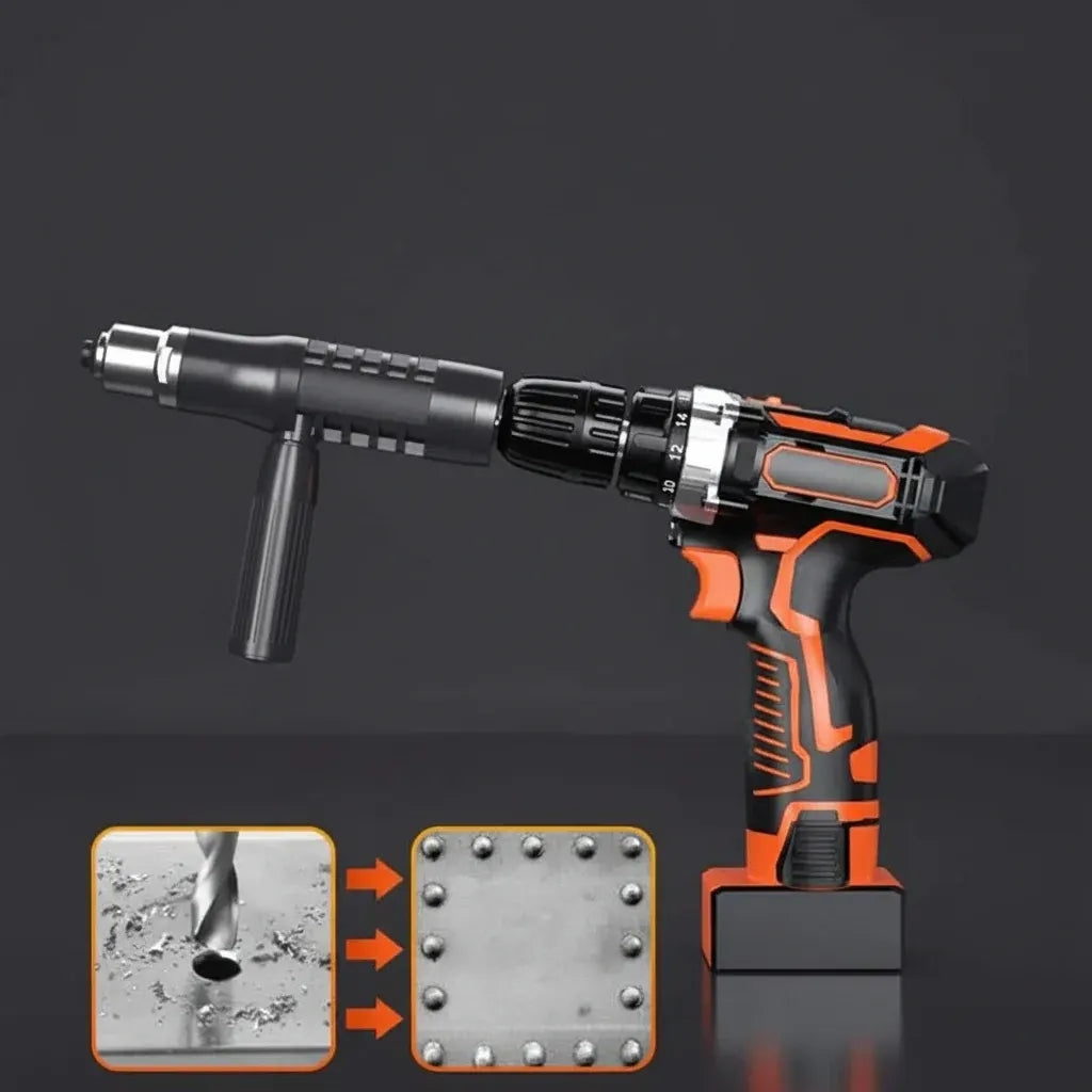 Interchangeable Nozzle Adapter Kit for Rivet Drill Attachment