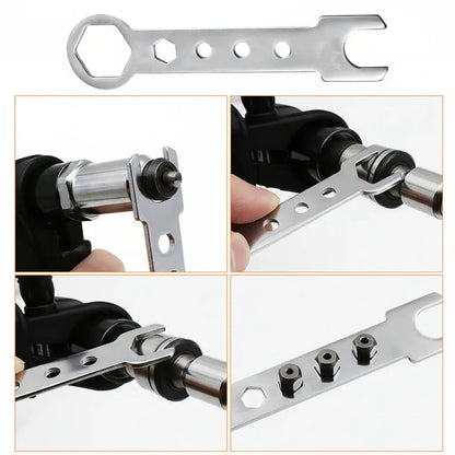 Interchangeable Nozzle Adapter Kit for Rivet Drill Attachment