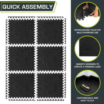 Interlocking EVA Foam Exercise Flooring Tiles for Home Gym