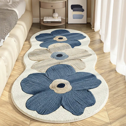 Irregular Floral Soft Area Rug for Bedroom Floor