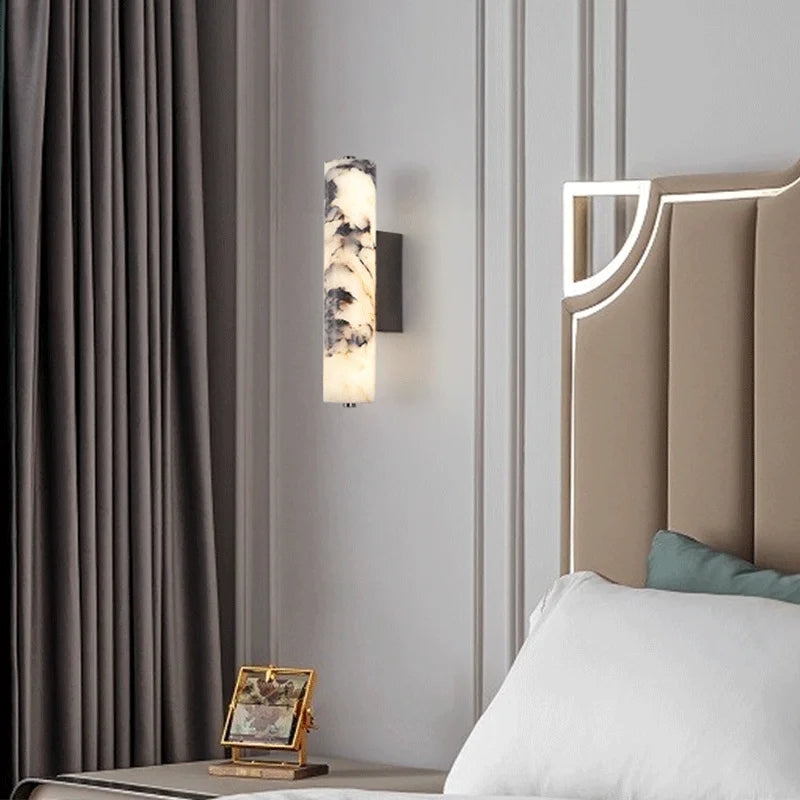 Italian-Inspired Natural Marble Wall Sconce | Modern Luxury Lighting Fixture