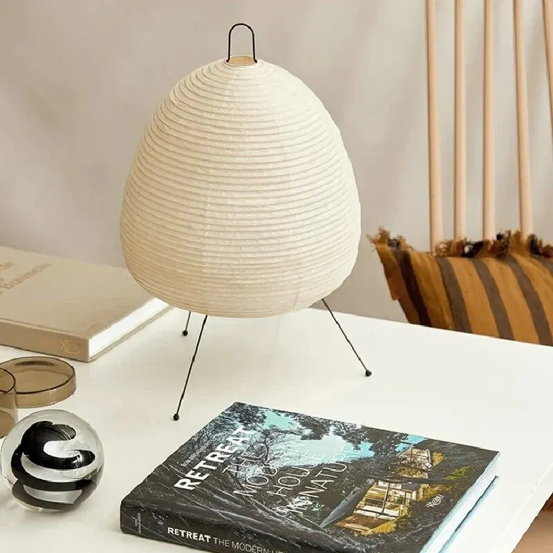 Japanese Rice Paper Table Lamp | Minimalist Zen Home Lighting