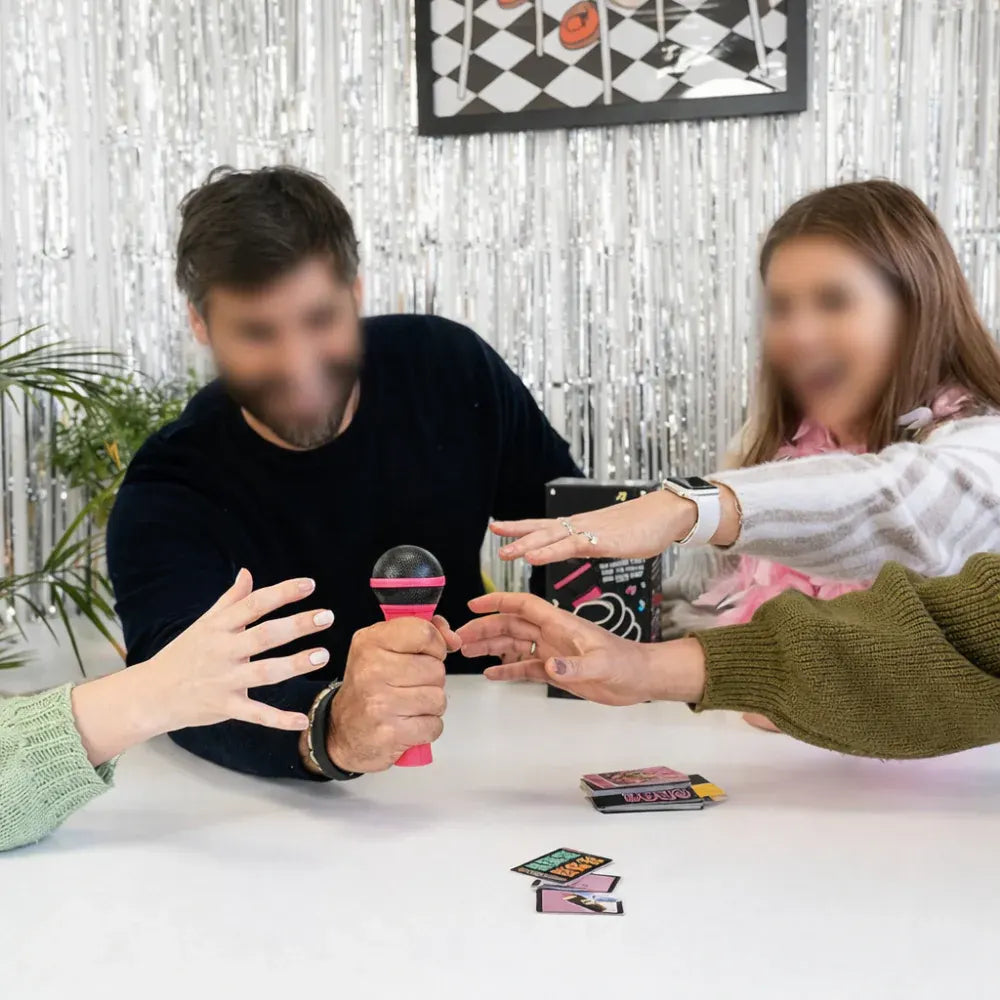 Karaoke Singing Challenge Card Game with Microphone