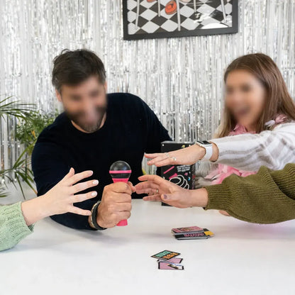 Karaoke Singing Challenge Card Game with Microphone