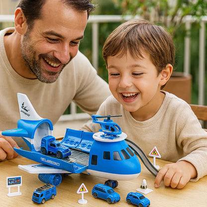 Kids Airplane Vehicle Transport Action Playset