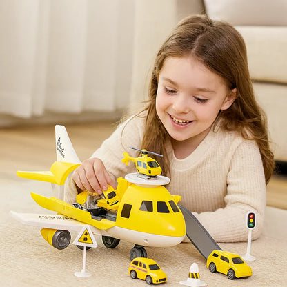 Kids Airplane Vehicle Transport Action Playset
