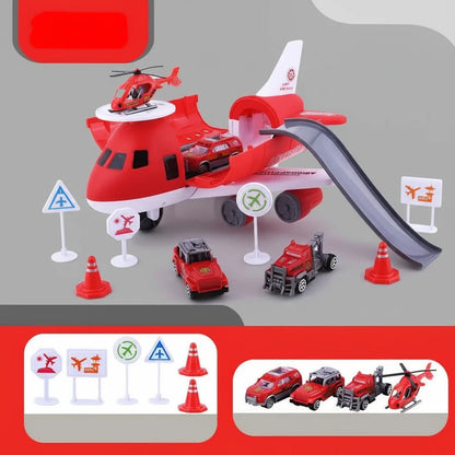 Kids Airplane Vehicle Transport Action Playset
