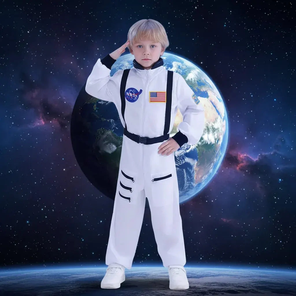 Kids Astronaut Jumpsuit Halloween Costume Outfit