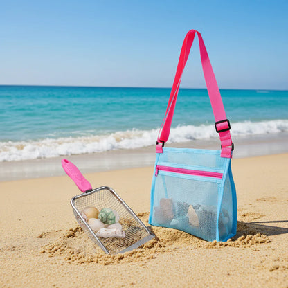 Kids Beach Sand Sifter Shovel & Shell Collector Toy