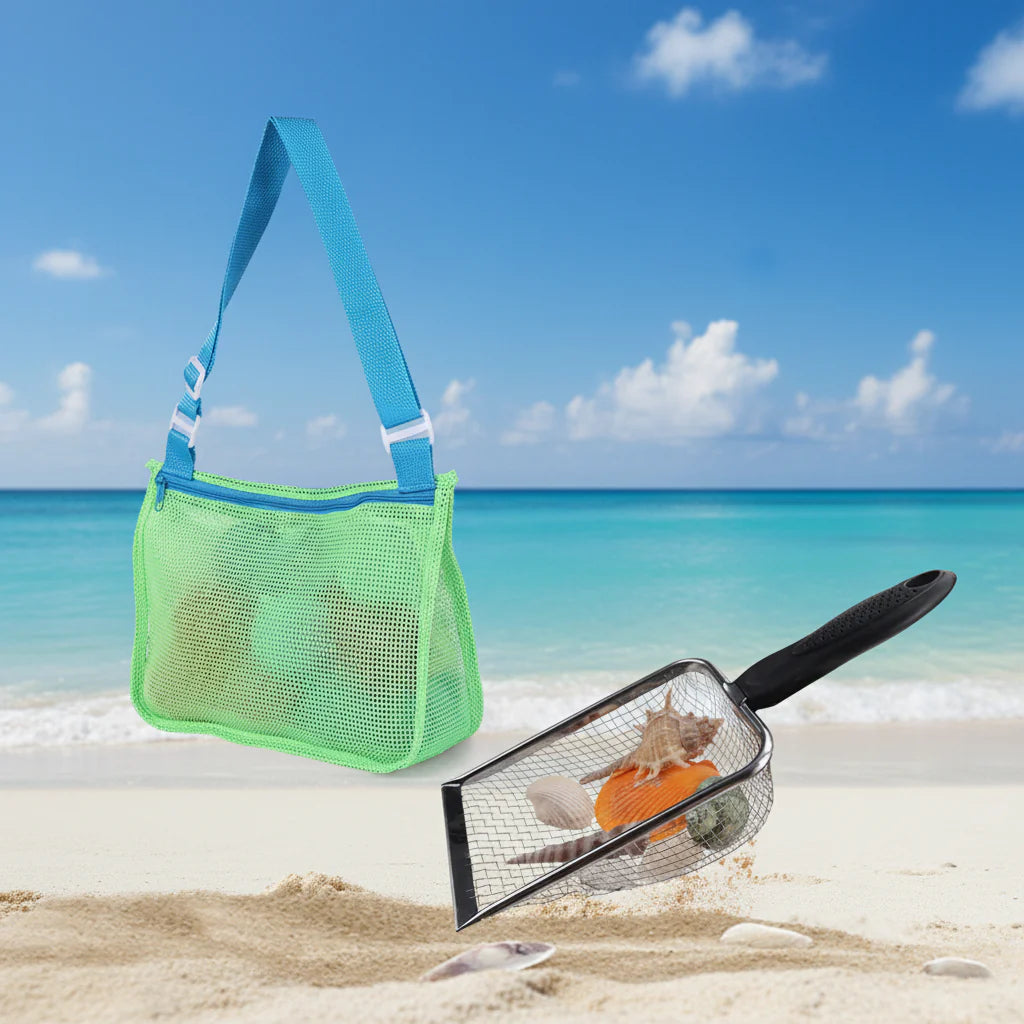Kids Beach Sand Sifter Shovel & Shell Collector Toy