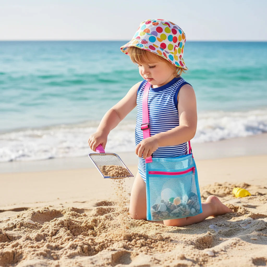 Kids Beach Sand Sifter Shovel & Shell Collector Toy