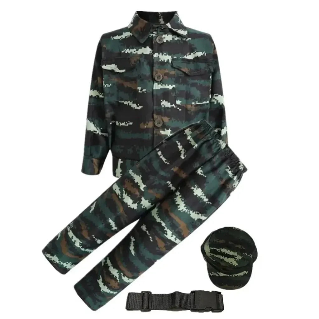 Kids Camouflage Army Soldier Halloween Costume Adventure Outfit Set
