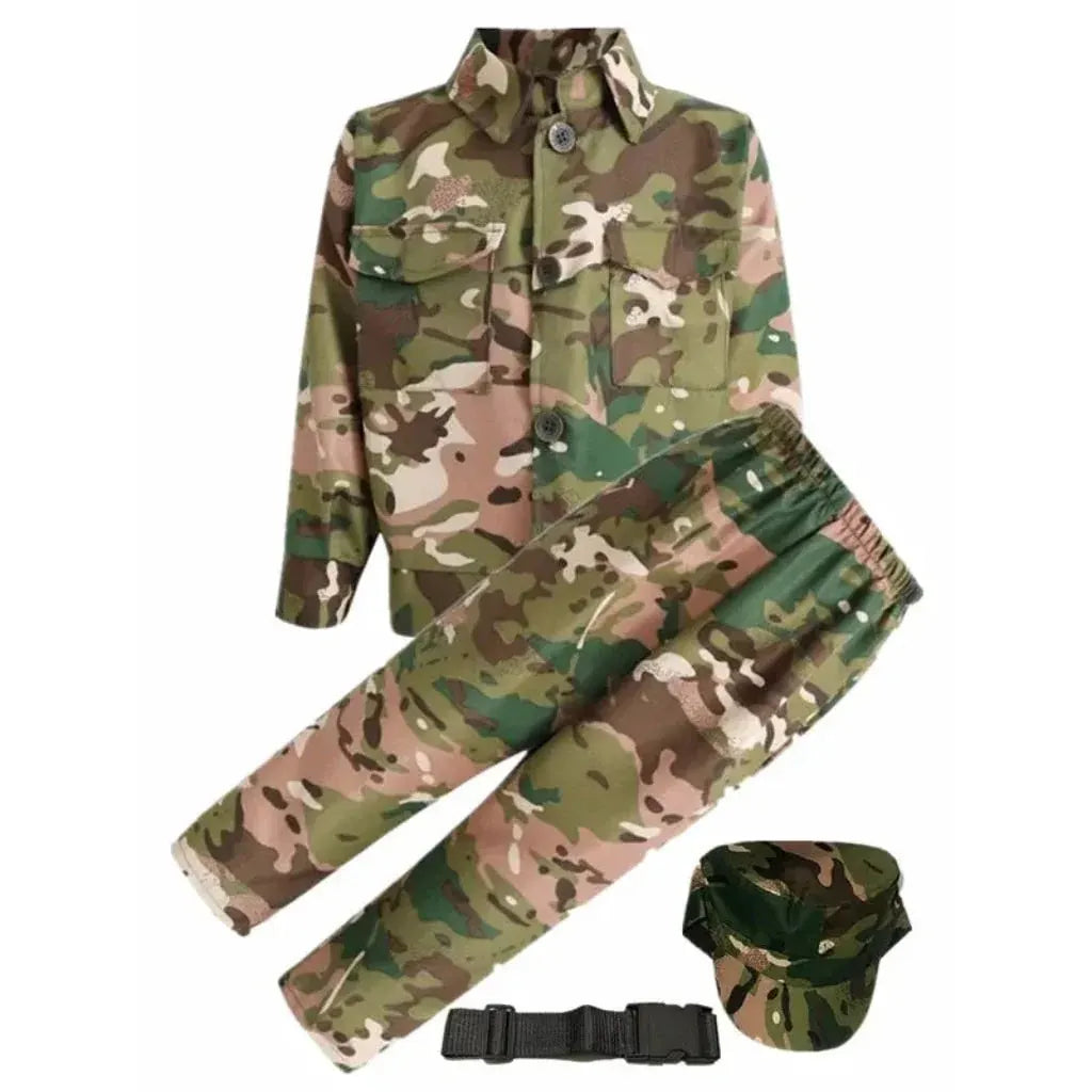 Kids Camouflage Army Soldier Halloween Costume Adventure Outfit Set