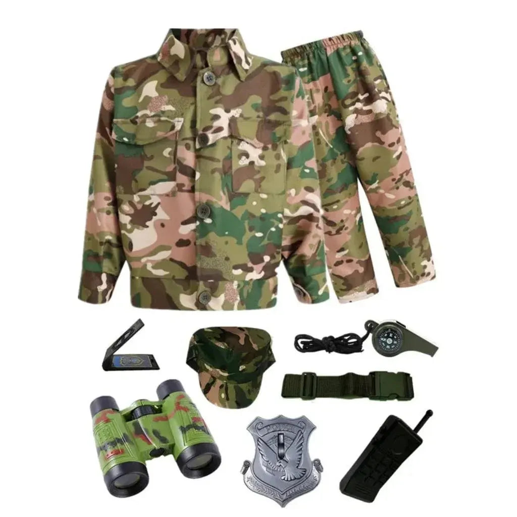 Kids Camouflage Army Soldier Halloween Costume Adventure Outfit Set