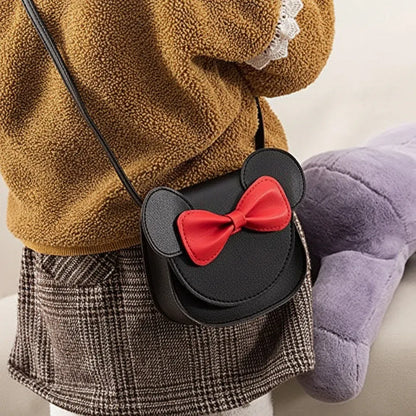 Kids Cute Mouse Bow Crossbody Mini PU Handbag for Girls