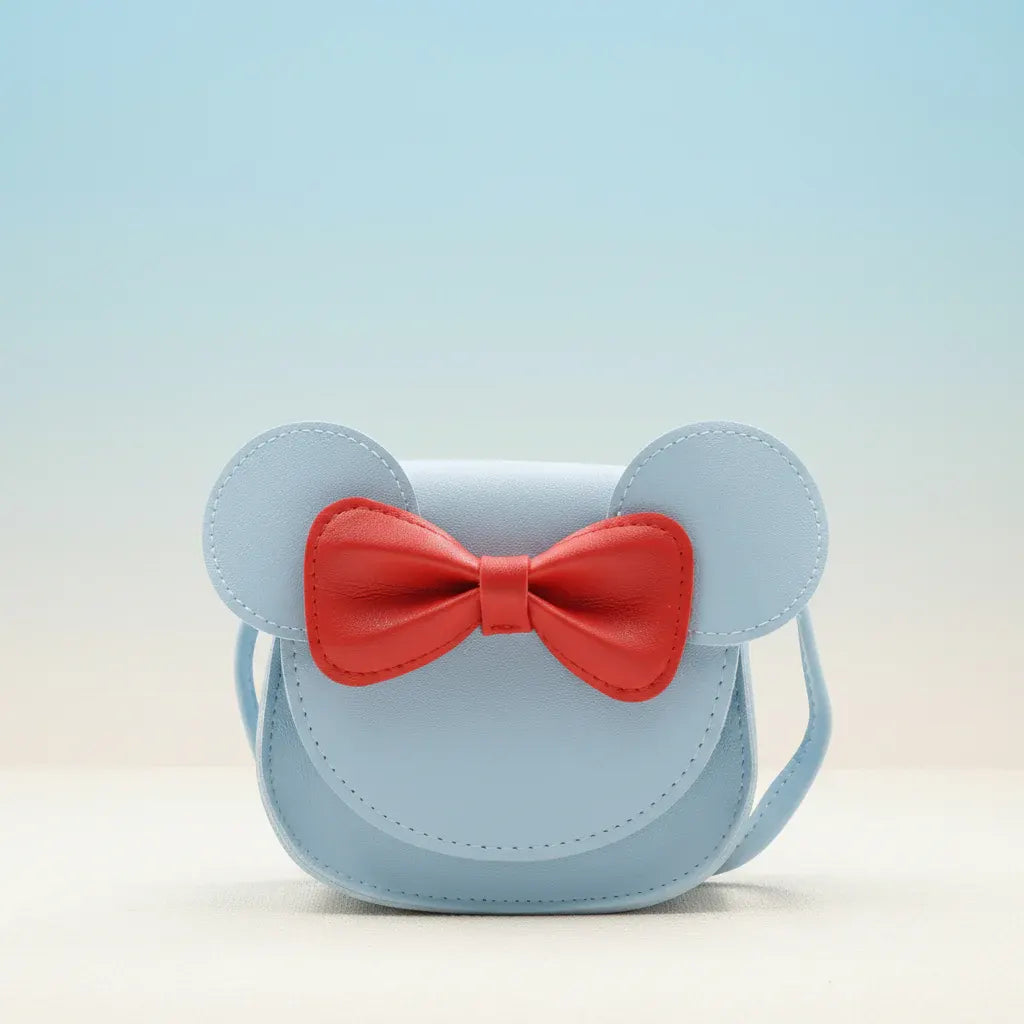 Kids Cute Mouse Bow Crossbody Mini PU Handbag for Girls