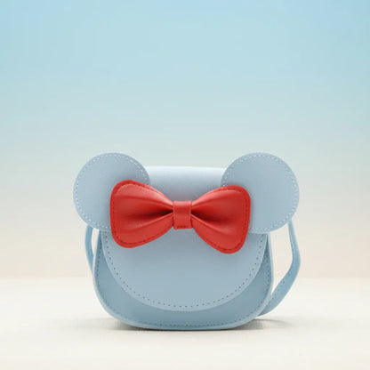 Kids Cute Mouse Bow Crossbody Mini PU Handbag for Girls