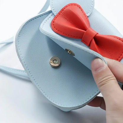 Kids Cute Mouse Bow Crossbody Mini PU Handbag for Girls